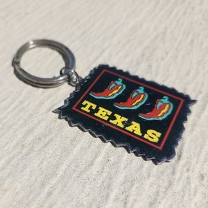 Vintage Texas Chili Peppers Native Southwestern Pop-Art Keychain